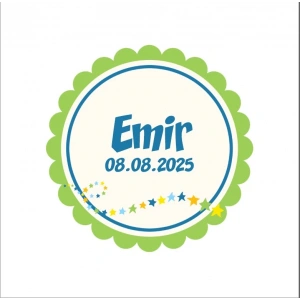 Yaprak Motifli Kare Mühür Kına Nişan Düğün 3x3 cm özel etiket / 50 adet sticker