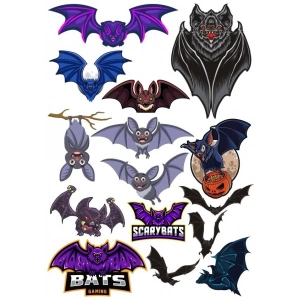 Yarasa Sticker Set 13 Parça Telefon, Tablet, Defter, Laptop Sticker