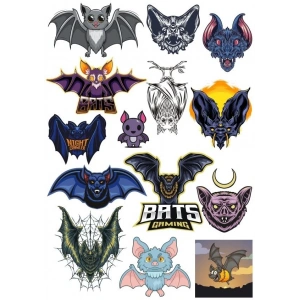 Yarasa Sticker Set 15 Parça Telefon, Tablet, Defter, Laptop Sticker