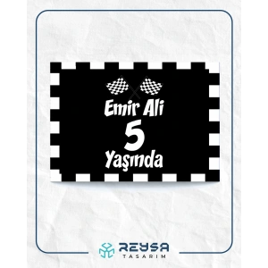 Yarış Temalı Doğum Günü Afişi 100X150 cm