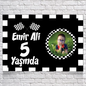 Yarış Temalı Doğum Günü Afişi 50X70 cm