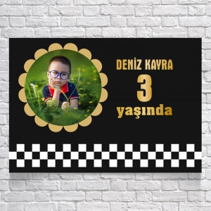 Yarış Temalı Doğum Günü Afişi 70X100 cm