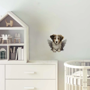 Yatan Kanatlı Köpek Yavrusu Duvar Stickerı