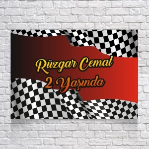 Yarış Temalı Doğum Günü Afişi 35X50 cm