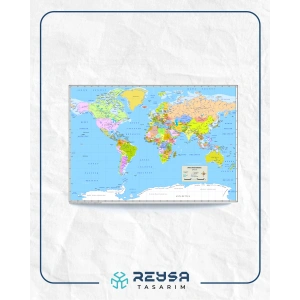 Dünya Haritası Posteri 50x70 cm