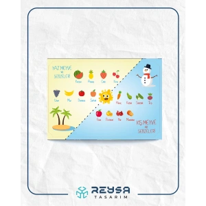 Yaz Meyve ve Sebzeleri Kış Meyve ve Sebzeleri Posteri 35x50 cm