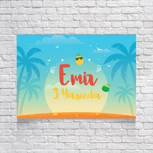 Yaz Temalı Doğum Günü Afişi 70X100 cm