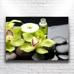 Yeşil Çiçekler Kanvas