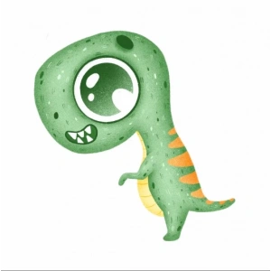 Yeşil Dinazor Duvar Sticker