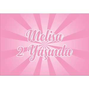 Pembe Doğum Günü Afişi -1 70X100 cm