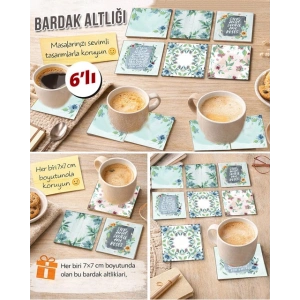 Yeşil Orman 7x7 – 6’lı Set Dekoratif Kare Tasarım
