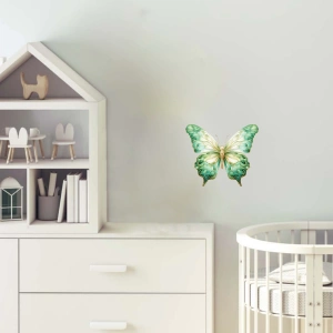 Yeşil Tonlarında Kelebek Duvar Stickerı