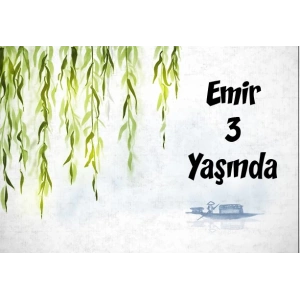 Yeşill Dallar Temalı Doğum Günü Afişi 50X70 cm