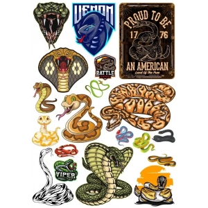 Yılan Sticker Set 1 15 Parça Telefon, Tablet, Defter, Laptop Sticker