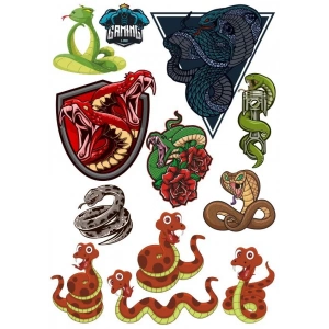 Yılan Sticker Set-2 12 Parça Telefon, Tablet, Defter, Laptop Sticker