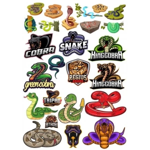 Yılan Sticker Set 2 18 Parça Telefon, Tablet, Defter, Laptop Sticker