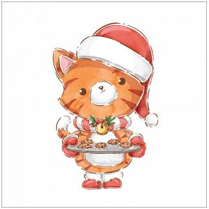 Yılbaşı Konseptli Kurabiye Yapan Aslan