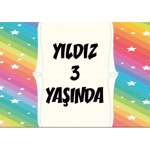 Gökkuşağı Temalı Doğum Günü Afişi 35X50 cm