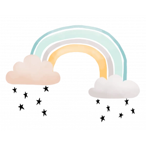 Yıldız Yağmurlu Gökkuşağı ve Bulutlar