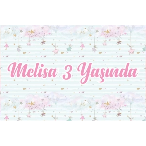 Yıldızlar Temalı Doğum Günü Afişi 50X70 cm