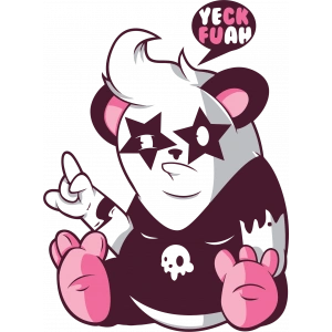 Panda Sticker 10x10 cmRenkli Sticker