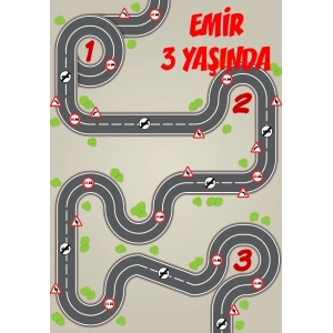 Yol Temalı Doğum Günü Afişi 70X100 cm