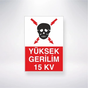 Yüksek Gerilim 15KV Sticker 20X28 Cm