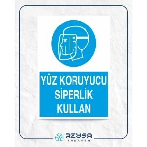 Yüz Koruyucu Siperlik Kullan Sticker 20X28 Cm