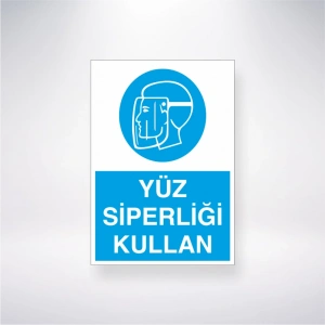 Yüz Siperliği Kullan Sticker 20X28 Cm