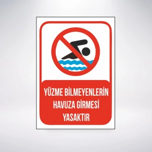 Yüzme Bilmeyenlerin Havuza Girmesi Sticker 20X28 Cm