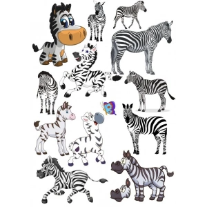 Zebra Sticker Set-1 13 Parça Telefon, Tablet, Defter, Laptop Sticker
