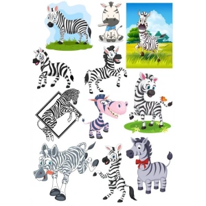 Zebra Sticker Set-2 12 Parça Telefon, Tablet, Defter, Laptop Sticker