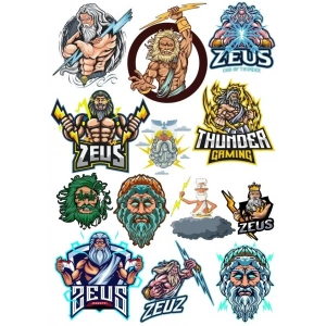 Zeus Sticker Set 11 13 Parça Telefon, Tablet, Defter, Laptop Sticker