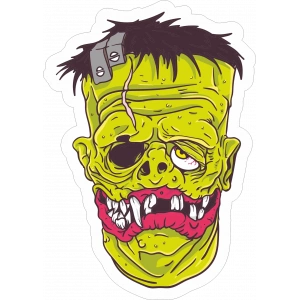 Zombi 6 Sticker 10x10 cmRenkli Sticker