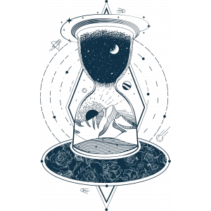 Kum Saati Sticker 10x10 cmRenkli Sticker