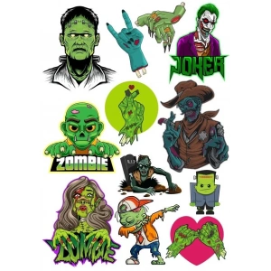 Zombi Sticker Set-5 13 Parça Telefon, Tablet, Defter, Laptop Sticker
