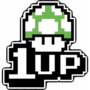 1up Sticker 10x10 cmRenkli Sticker