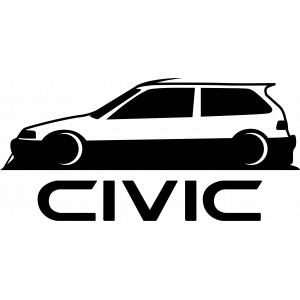 Civic Sticker 10x10 cmRenkli Sticker