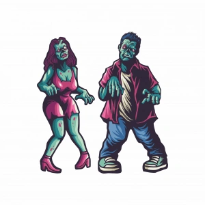 Zombiler Sticker 10x10 cmRenkli Sticker