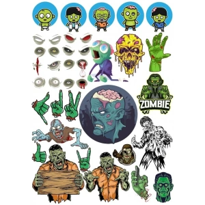 Zombiler Sticker Set 10 23 Parça Telefon, Tablet, Defter, Laptop Sticker