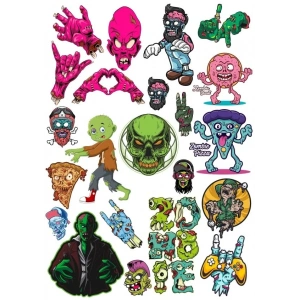 Zombiler Sticker Set 11 21 Parça Telefon, Tablet, Defter, Laptop Sticker