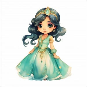 Zümrüt Prenses Kız Duvar Stickerı