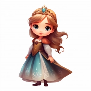 Zümrüt Taçlı Kraliyet Prensesi Duvar Stickerı