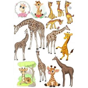 Zürafa Sticker Set-1 13 Parça Telefon, Tablet, Defter, Laptop Sticker