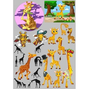 Zürafa Sticker Set 20 Parça Telefon, Tablet, Defter, Laptop Sticker