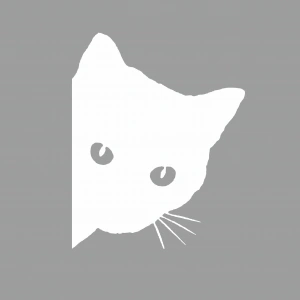 Kedi Sticker 17x17 Cm Beyaz