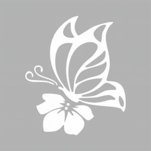 Yıldız ve Kelebek Sticker17x17 Cm Beyaz