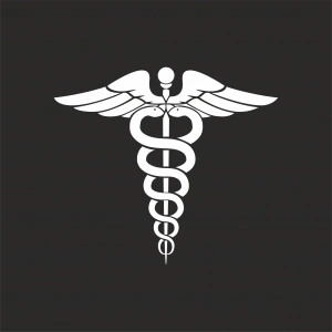 Tıp Logosu  Oto Sticker, Araba Sticker17x17 Cm Beyaz