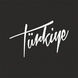 Türkiye Yazılı Sticker17x17 Cm Beyaz