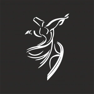 Mevlana Silüet Sticker17x17 Cm Beyaz